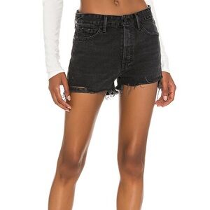 GRLFRND Black High-Waisted Jean Shorts